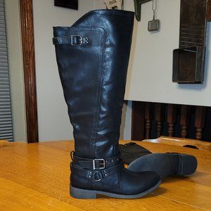 NWOT Black JustFab "MINA" Knee-High Boots Size 8